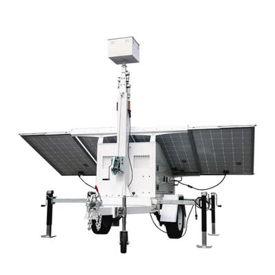주문 강력한 1KW 로드 파워 LED 태양광 타워 라이트 6m 수압 마스트와 제로 노이즈 작동 온라인 제조